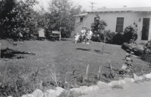 Four kids in yard